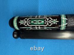 Jacoby Custom Pool Cue 30 Butt 12.3mm 30 Cf 4.0 Shaft Ebony Malachite Juma