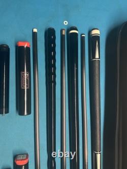 Jacoby Custom Pool Cue, Black Out Break Cue, Jump Cue, and 4X8 Pool Case, Radial