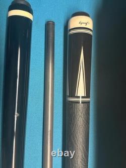 Jacoby Custom Pool Cue, Black Out Break Cue, Jump Cue, and 4X8 Pool Case, Radial