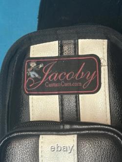 Jacoby Custom Pool Cue, Black Out Break Cue, Jump Cue, and 4X8 Pool Case, Radial