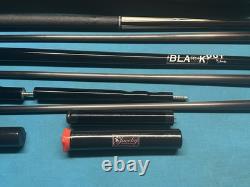 Jacoby Custom Pool Cue, Black Out Break Cue, Jump Cue, and 4X8 Pool Case, Radial