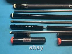 Jacoby Custom Pool Cue, Black Out Break Cue, Jump Cue, and 4X8 Pool Case, Radial