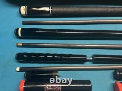 Jacoby Custom Pool Cue, Black Out Break Cue, Jump Cue, and 4X8 Pool Case, Radial