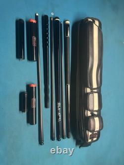 Jacoby Custom Pool Cue, Black Out Break Cue, Jump Cue, and 4X8 Pool Case, Radial