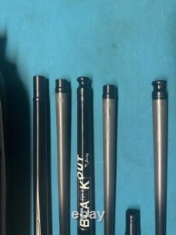Jacoby Custom Pool Cue, Black Out Break Cue, Jump Cue, and 4X8 Pool Case, Radial