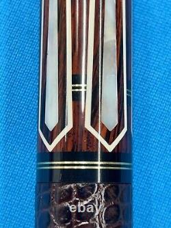 Jacoby Custom Pool Cue Butt Only Ebony Cocobolo Mother Of Pearl Radial Leather