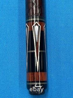 Jacoby Custom Pool Cue Butt Only Ebony Cocobolo Mother Of Pearl Radial Leather