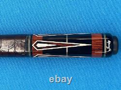 Jacoby Custom Pool Cue Butt Only Ebony Cocobolo Mother Of Pearl Radial Leather