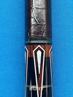 Jacoby Custom Pool Cue Butt Only Ebony Cocobolo Mother Of Pearl Radial Leather