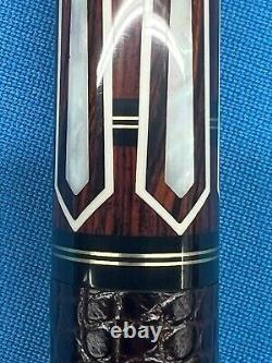 Jacoby Custom Pool Cue Butt Only Ebony Cocobolo Mother Of Pearl Radial Leather