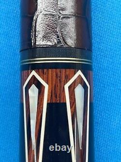 Jacoby Custom Pool Cue Butt Only Ebony Cocobolo Mother Of Pearl Radial Leather