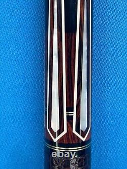 Jacoby Custom Pool Cue Butt Only Ebony Cocobolo Mother Of Pearl Radial Leather