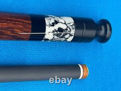 Jacoby Custom Pool Cue Cocobolo White Buffalo Turquoise Revo 12.9mm 29 Shaft