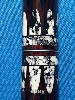 Jacoby Custom Pool Cue Cocobolo White Buffalo Turquoise Ultra 12.75mm 29 Shaft