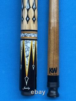 Jacoby Custom Pool Cue Jacoby Kw 12.3mm 29 Olivewood Ebony Buffalo Turqoise