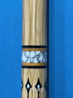 Jacoby Custom Pool Cue Jacoby Kw 12.3mm 29 Olivewood Ebony Buffalo Turqoise