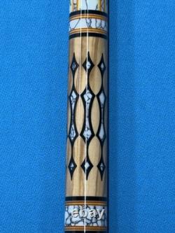 Jacoby Custom Pool Cue Jacoby Kw 12.3mm 29 Olivewood Ebony Buffalo Turqoise