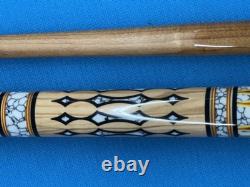 Jacoby Custom Pool Cue Jacoby Kw 12.3mm 29 Olivewood Ebony Buffalo Turqoise