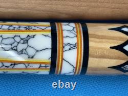 Jacoby Custom Pool Cue Jacoby Kw 12.3mm 29 Olivewood Ebony Buffalo Turqoise