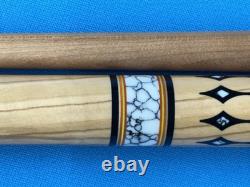 Jacoby Custom Pool Cue Jacoby Kw 12.3mm 29 Olivewood Ebony Buffalo Turqoise