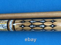 Jacoby Custom Pool Cue Jacoby Kw 12.3mm 29 Olivewood Ebony Buffalo Turqoise