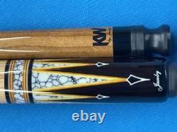Jacoby Custom Pool Cue Jacoby Kw 12.3mm 29 Olivewood Ebony Buffalo Turqoise