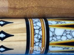 Jacoby Custom Pool Cue Jacoby Kw 12.3mm 29 Olivewood Ebony Buffalo Turqoise