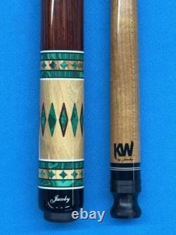 Jacoby Custom Pool Cue Kw 12.75mm 29 Shaft Olivewood Coco And Malachite Radial