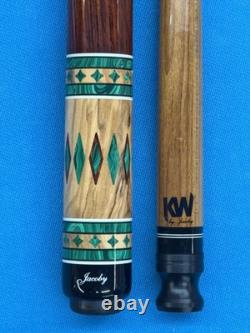 Jacoby Custom Pool Cue Kw 12.75mm 29 Shaft Olivewood Coco And Malachite Radial