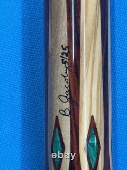 Jacoby Custom Pool Cue Kw 12.75mm 29 Shaft Olivewood Coco And Malachite Radial