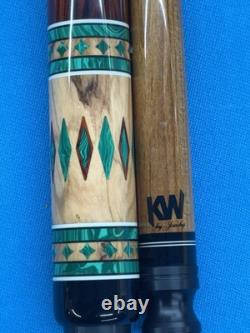 Jacoby Custom Pool Cue Kw 12.75mm 29 Shaft Olivewood Coco And Malachite Radial