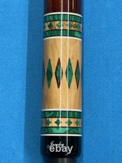 Jacoby Custom Pool Cue Kw 12.75mm 29 Shaft Olivewood Coco And Malachite Radial