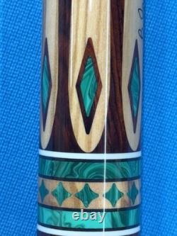 Jacoby Custom Pool Cue Kw 12.75mm 29 Shaft Olivewood Coco And Malachite Radial