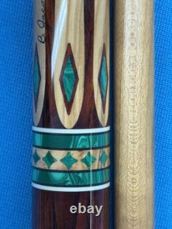 Jacoby Custom Pool Cue Kw 12.75mm 29 Shaft Olivewood Coco And Malachite Radial