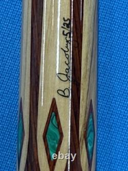 Jacoby Custom Pool Cue Kw 12.75mm 29 Shaft Olivewood Coco And Malachite Radial
