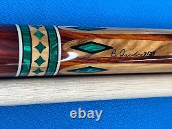 Jacoby Pool Cue 0424-157 Coco Olivewood Malachite Ultra Pro Shaft 12.75mm 29