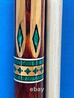 Jacoby Pool Cue 0424-157 Coco Olivewood Malachite Ultra Pro Shaft 12.75mm 29