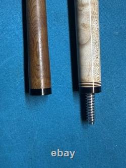 Jeffrey Tucker Custom Curly Maple/Olive Wood Pool Cue 30 Kielwood Shaft, 3/8X10