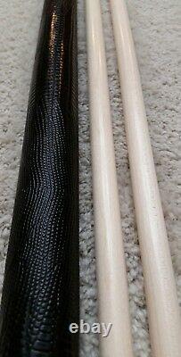 Jerry Olivier Custom Pool Cue, Ebony & Turquoise with2 Shafts, FREE HARD CASE