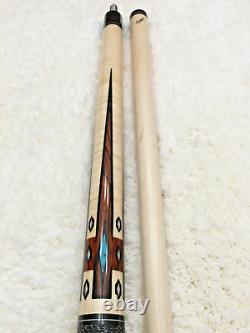 Jerry Olivier Custom Pool Cue JO-18-15, Cocobolo & Turquoise, FREE HARD CASE