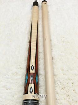 Jerry Olivier Custom Pool Cue JO-18-15, Cocobolo & Turquoise, FREE HARD CASE