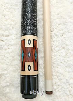 Jerry Olivier Custom Pool Cue JO-18-15, Cocobolo & Turquoise, FREE HARD CASE