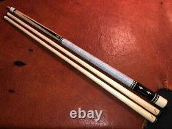Jerry Olivier Custom Pool Cue With Two Shafts. Linen Wrapped Cue. Signed