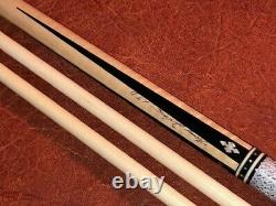 Jerry Olivier Custom Pool Cue With Two Shafts. Linen Wrapped Cue. Signed