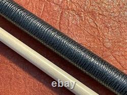 Jim Vest Custom Pool Cue With One Shaft. Embossed Black Leather Wrap