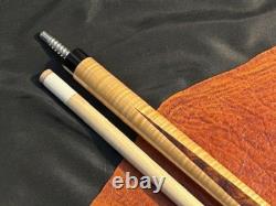 Jim Vest Figured Bubinga 4 Point Custom Pool Cue With 1 Maple Shaft
