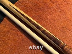 Jim Vest Figured Bubinga 4 Point Custom Pool Cue With 1 Maple Shaft