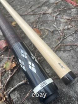 Joss Custom Pool Cue, Sharp Points. Amazing Vibrant Veneers. Lots Of Inlays