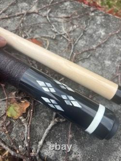 Joss Custom Pool Cue, Sharp Points. Amazing Vibrant Veneers. Lots Of Inlays