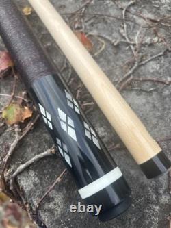 Joss Custom Pool Cue, Sharp Points. Amazing Vibrant Veneers. Lots Of Inlays